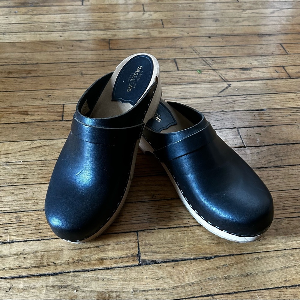 Swedish Hasbeens Swedish Husbands Leather Clogs